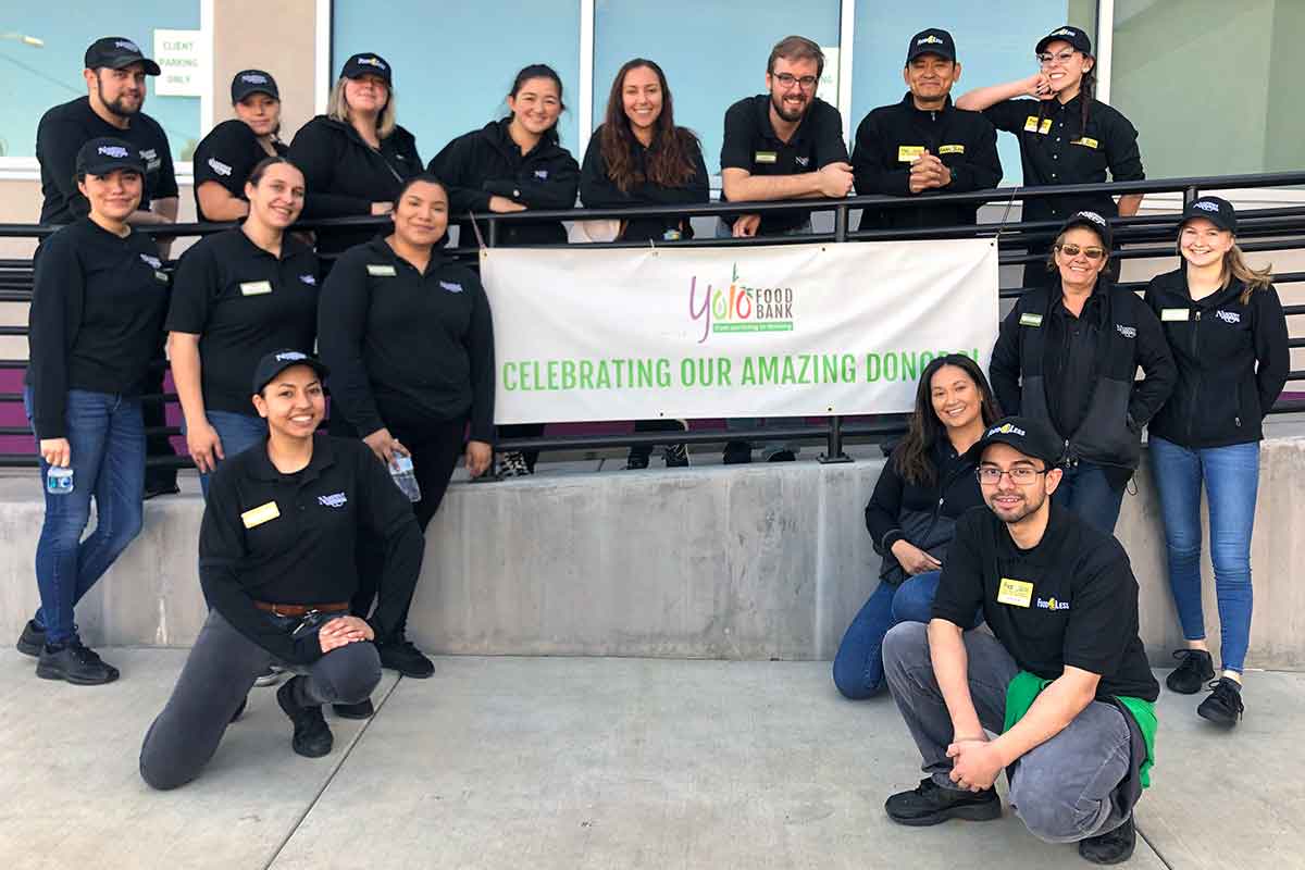 Sonoma Market Nugget Markets associates volunteer at Yolo Food Bank