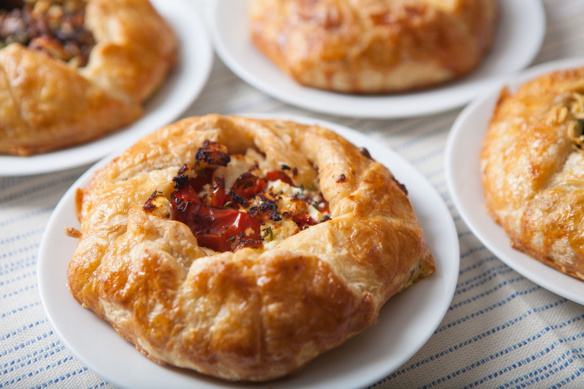 Roasted Tomato, Feta And Thyme Galettes