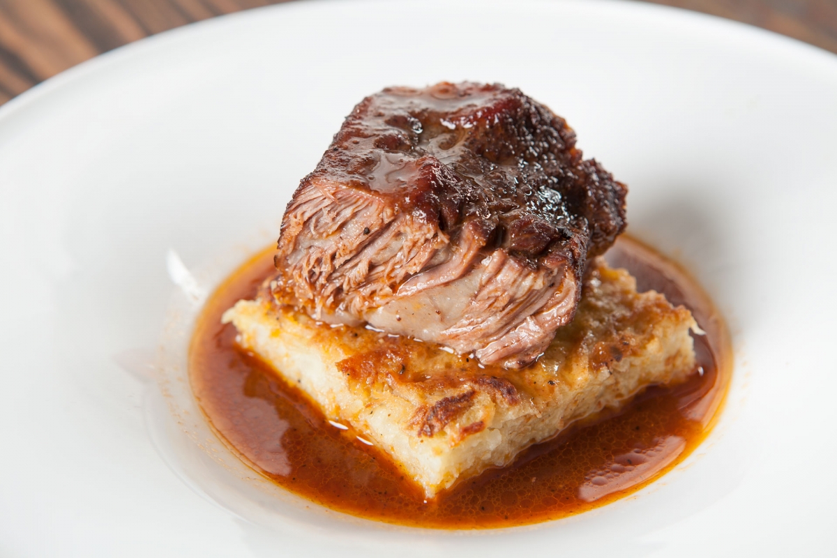 Braised Short Ribs on Potato Kugel