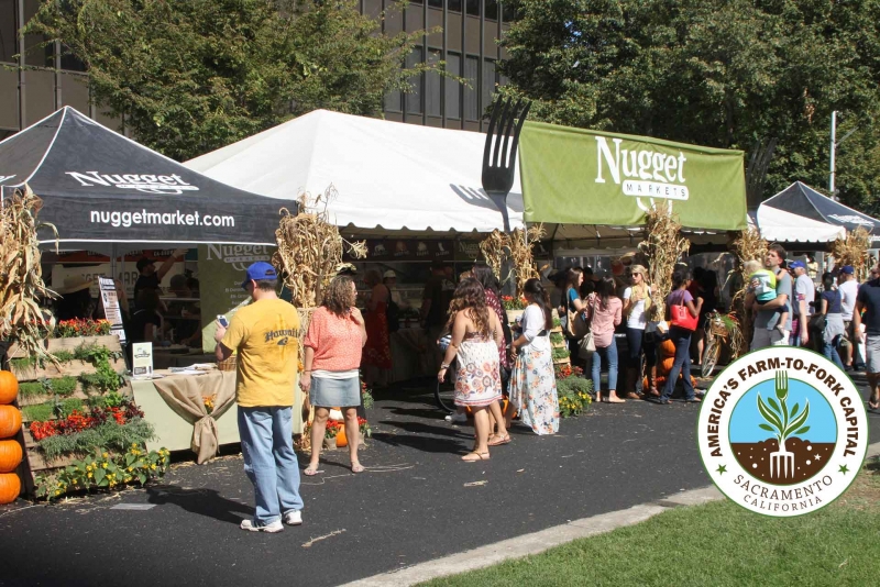 Nugget Markets sampling tent at Farm to Fork