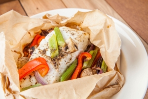 Baked Halibut en Papillote