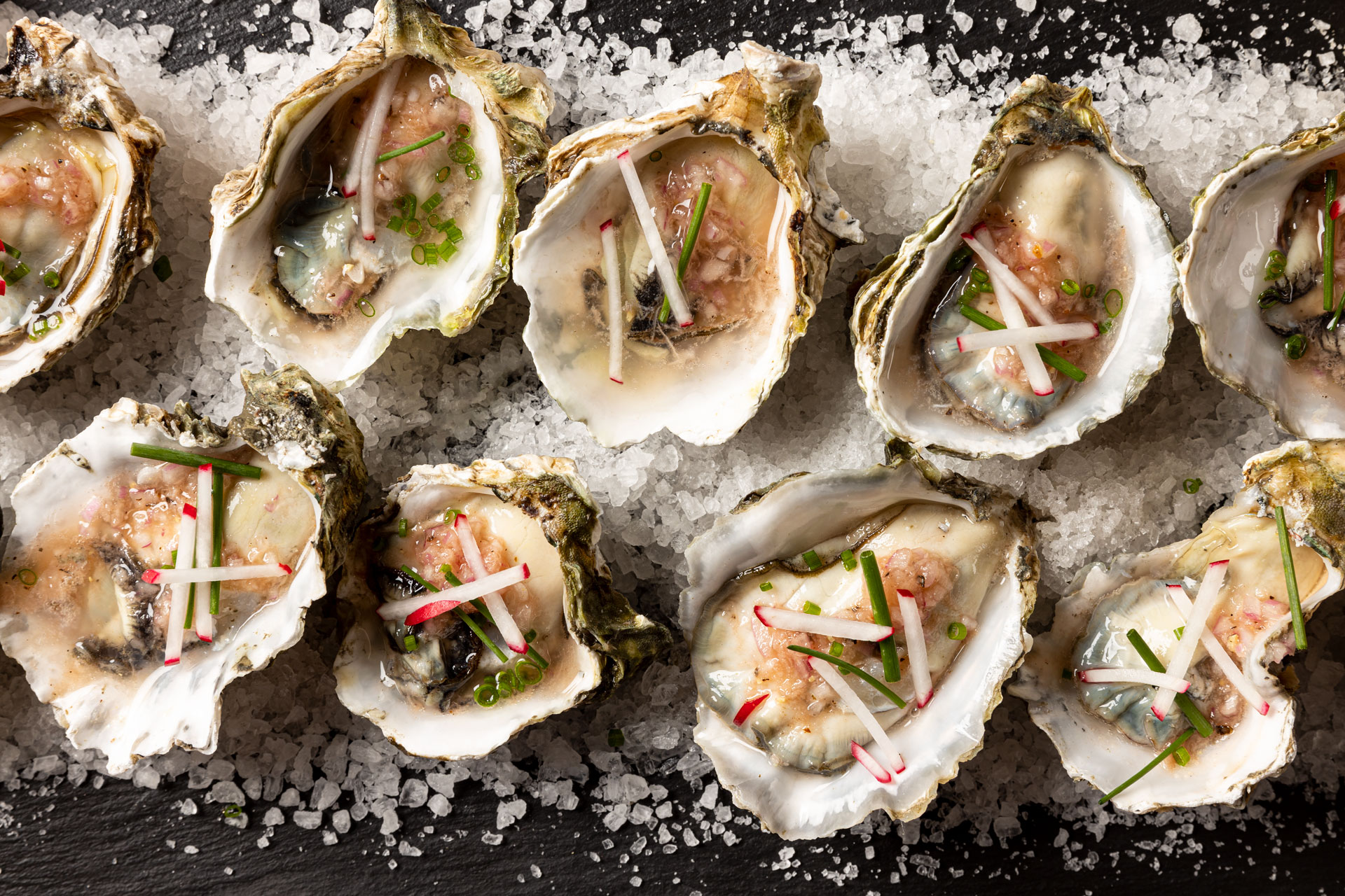 Kumamoto Oysters with Horseradish Mignonette